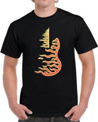 Cool Electric Guitar Flames  T Shirt
