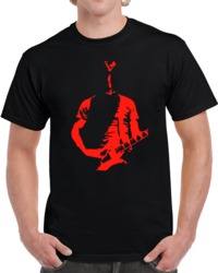 Cool White Stripes and Silhouette Music T Shirt