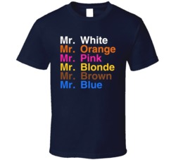 Cool Resovoir Dogs Names Movie  T Shirt