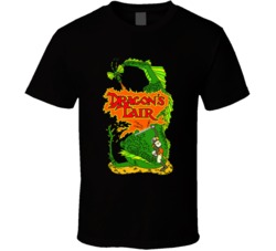 Cool Retro Dragons Lair Arcade Art Video Game T Shirt