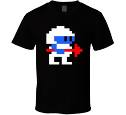 Cool Dig Dug Video Game Character 8 Bit Taizo Hori T Shirt