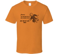 Cool Monopoly Board Game Get Out of Jail Free Card  T Shirt