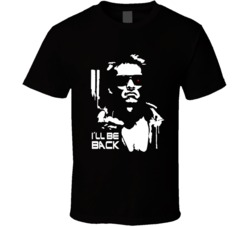 Cool 80's Movie The Terminator I'll Be Back Movie  T Shirt