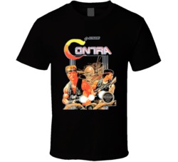 Cool Classic Nintendo Game Contra Box Art Video Game T Shirt