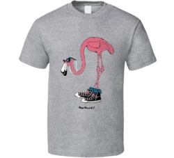 Cool Retro Nags Head North Carolina Flamingo T Shirt