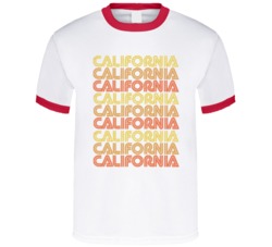 Cool Retro California Font T Shirt