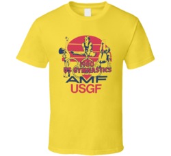 Cool Retro 80's US Gymnastics AMF USGF  T Shirt