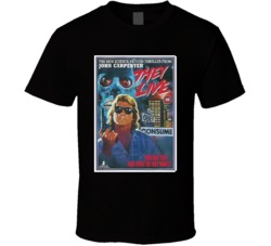 Cool Cult Classic They Live Roddy Piper Movie Poster  T Shirt