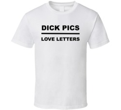 Cool Funny Dick Pics over Love Letters  T Shirt