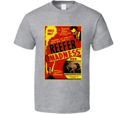 Cool Funny Reefer Madness Retro Movie Poster  T Shirt