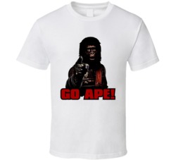 Cool Classic 70's Movie Planet of the Apes GO APE Movie T Shirt