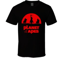 Cool Retro Movie Planet of The Apes Poster  T Shirt