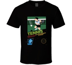 Cool Retro Nintendo Video Game Tennis Box Cover Art Video Game T Shirt