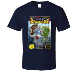 Cool Retro Nintendo Video Game Rampage Distressed Box Cover Art Video 
