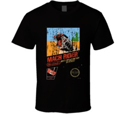 Classic Retro Video Game Mach Rider Distressed Nintendo Video Game T S