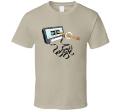 Cool Back in the Day Cassette Pencil Rewind  T Shirt