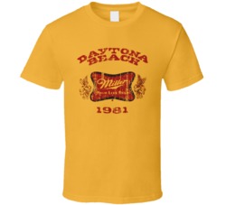 Cool Retro 1981 Daytona Beach High Life Miller Beer Distressed T Shirt