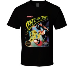 Cool Nintendo Classic Skate or Die Video Game Box Art  T Shirt