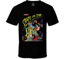 Cool Nintendo Classic Skate or Die Video Game Box Art Distressed T Shi