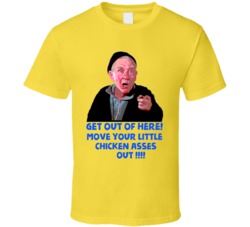 Cool Retro Movie Rocky Mickey Get Your Chicken Asses Out T Shirt