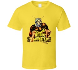 Cool Robot Monster Retro Movie Science Fiction Distressed  T Shirt