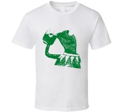 Cool Funny Kermit The Frog Drinking Tea None of My Business  T Shirt