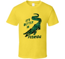 Cool Retro It's Better In Florida Vacation Distressed T Shirt