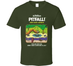 Cool Pitfall Video Game Atari Distressed  T Shirt