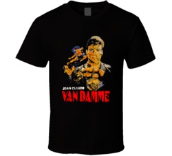 Cool Retro Bloodsport Jean Claude Van Damme Movie Distressed T Shirt