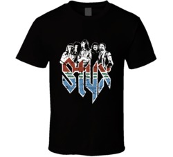 Cool Retro Styx Concert 1978 Distressed T Shirt