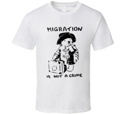 Cool Migration Is Not A Crime Distressed  T Shirt