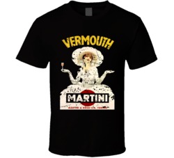 Cool Retro Martini Poster Vermouth Distressed   T Shirt
