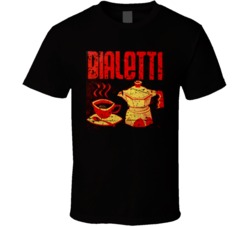 Cool Retro Bialetti Coffee Espresso Poster Distressed T Shirt