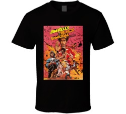 Cool Retro Black Samurai 70's Movie Jim Kelly Distressed T Shirt