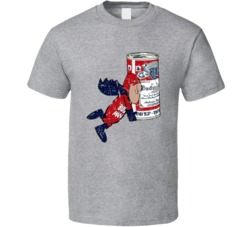 Cool Retro Bud Man Beer Mascot Distressed 2 T Shirt
