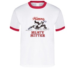 Cool Retro Hamm's Beer Heavy Hitter Distressed T Shirt
