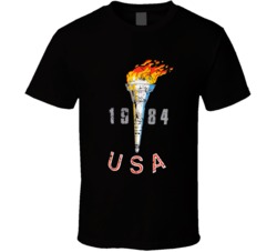 Cool Retro style USA Olympic 1984 Torch distressed  T Shirt