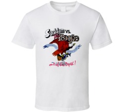 Cool Retro SADDAM HUSSEIN vs The Eagle OPERATION DESERT STORM T Shirt