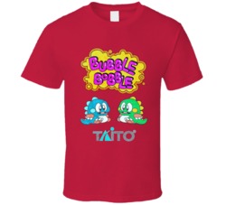 Retro Video Game Arcade Nintendo Bubble Bobble  T Shirt