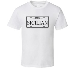 Cool 100% Sicilian License Plate T Shirt