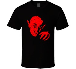 Cool Halloween Horror Movie Nosferatu Red Silhouette big head distress