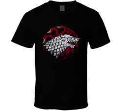 Cool Game of Thrones Fire and Ice Targaryen Stark Mash up Sigil T Shir