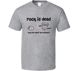 Cool Funny Rock is Dead Long Live Paper annd Scissors  T Shirt