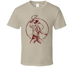 Cool Classic 80's Movie Indiana Jones  Distressed T Shirt