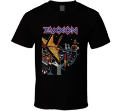 Cool Retro Zaxxon  vintage arcade video game 1980's Distressed T 