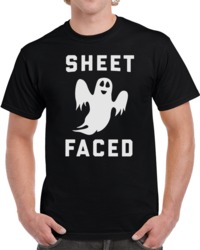 Cool Funny Halloween Sheet Faced Ghost Halloween Costume  T Shirt