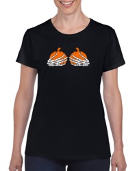 Cool Funny Halloween Pumpkin Boobies Halloween Costume T Shirt