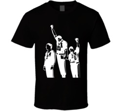 Cool 1968 Mexico Olympics Black Power Salute Silhouette  T Shirt
