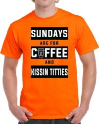 Funny Mitchell Trubisky Coffee And Kissin Titties  T Shirt