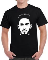 Cool F1 Racing Champion Lewis Hamilton Big Head Silhouette Black T Shi